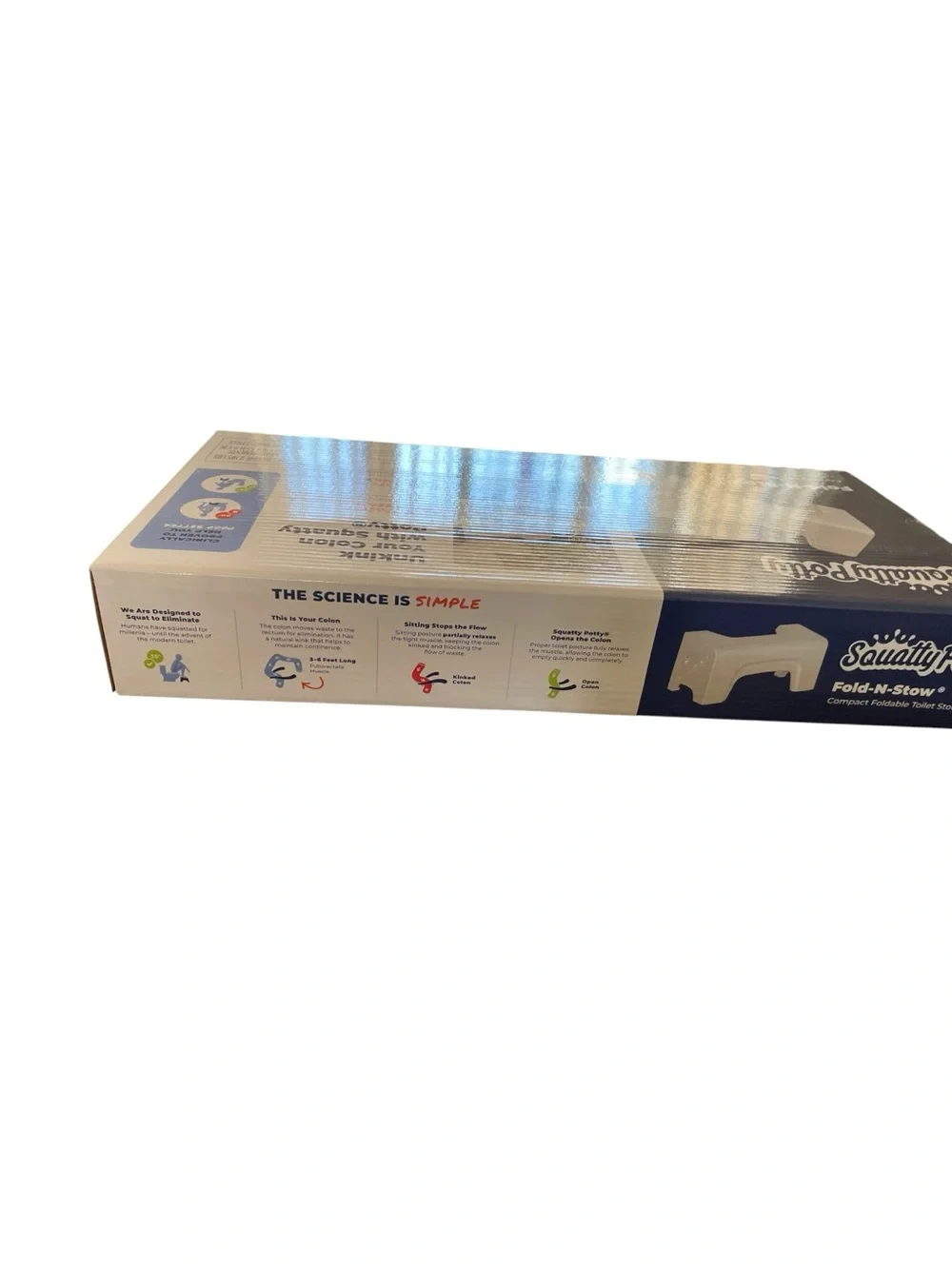 Squatty Potty Fold-N-Stow Compact Foldable Toilet Stool New in Sealed Box